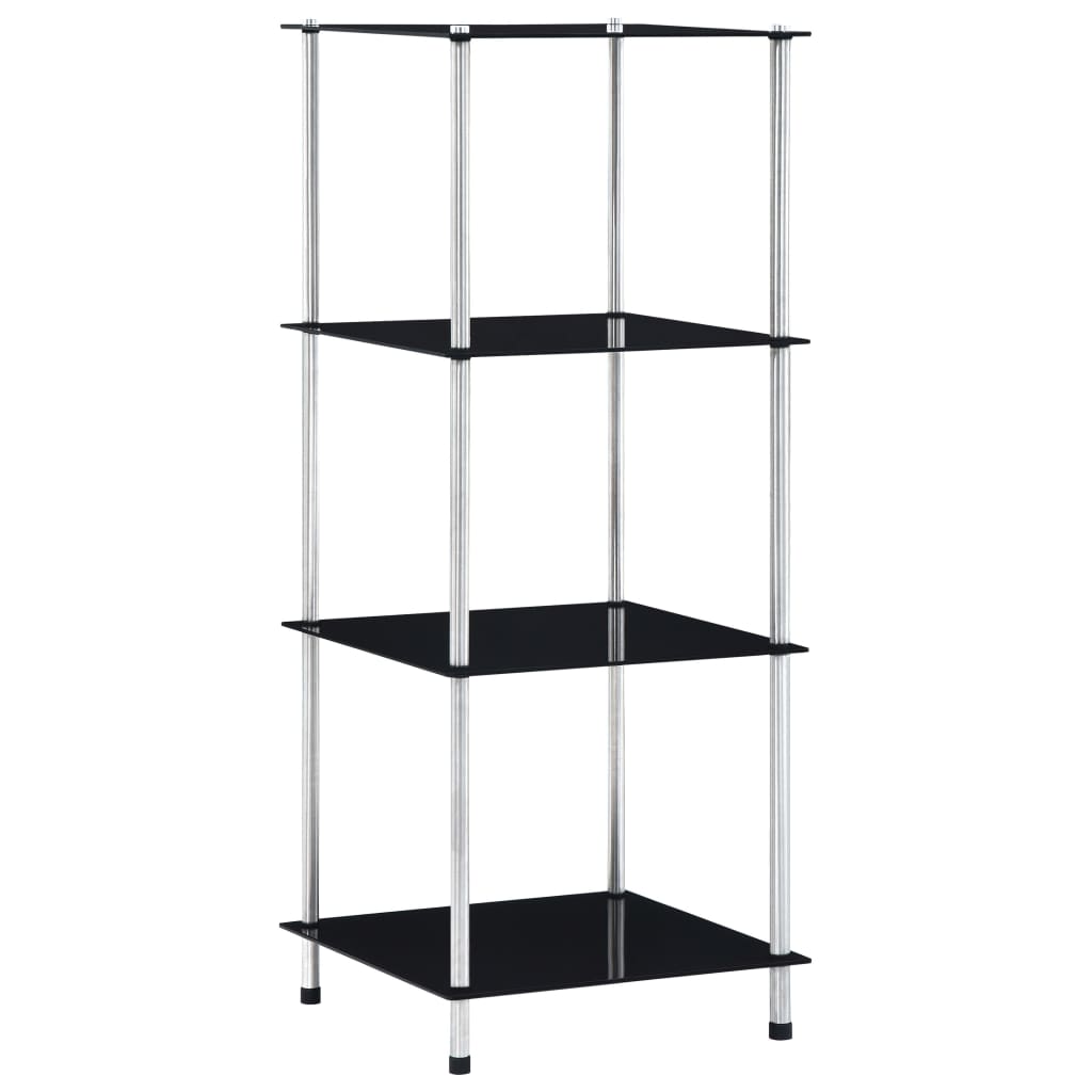 Kastje 4-Laags 40X40X00 Cm Gehard Glas 100 cm Zwart