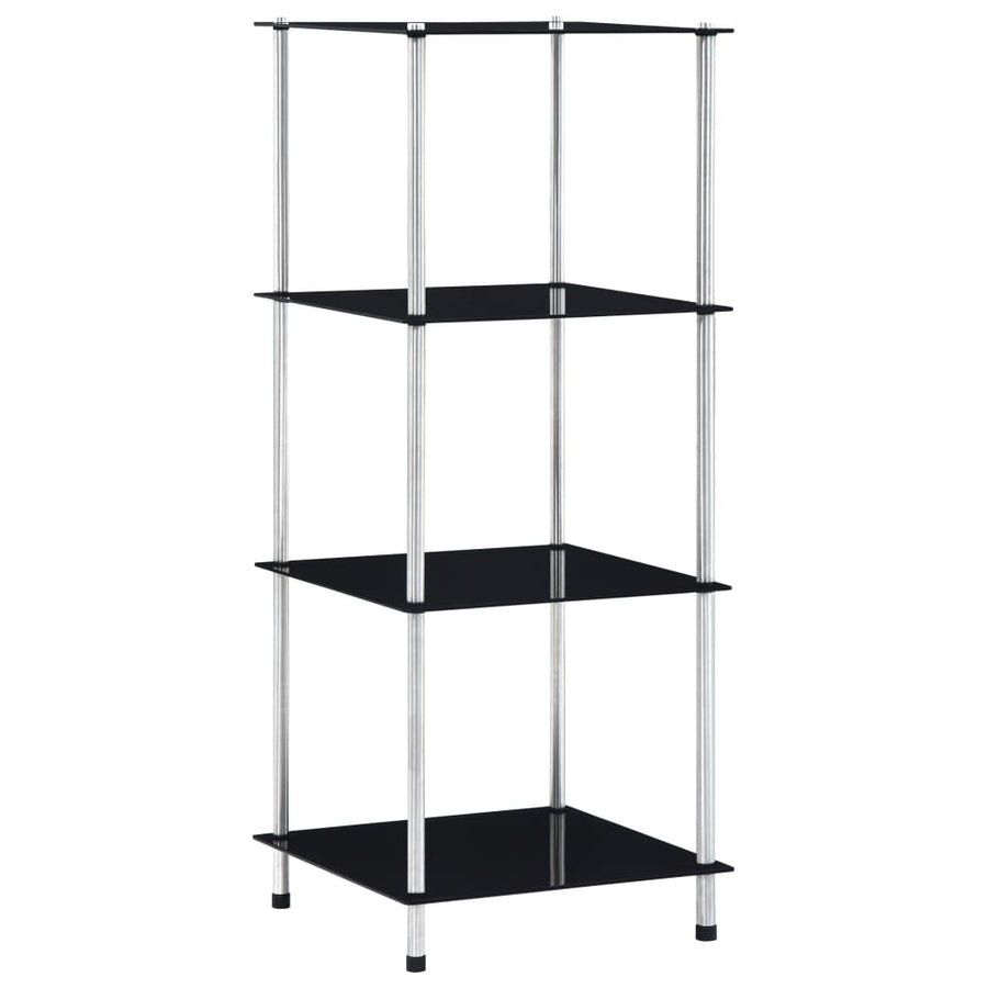 Kastje 4-Laags 40X40X00 Cm Gehard Glas 100 cm Zwart