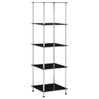 Vitrinekast 5-laags 40x40x130 cm gehard glas zwart
