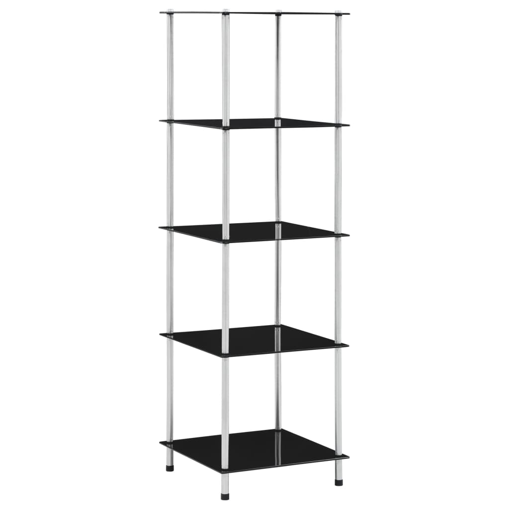 Kastje 5-laags 40x40x130 cm gehard glas zwart