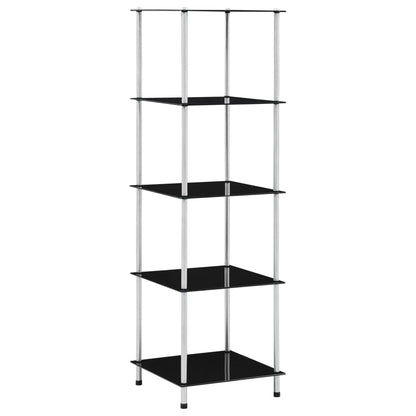 Kastje 5-laags 40x40x130 cm gehard glas zwart