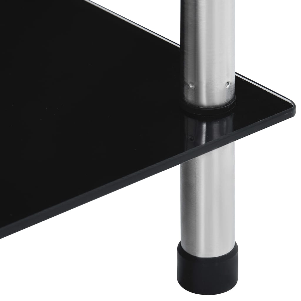 Kastje 5-laags 40x40x130 cm gehard glas zwart