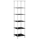 6-tier cabinet 40x40x160 cm tempered glass black