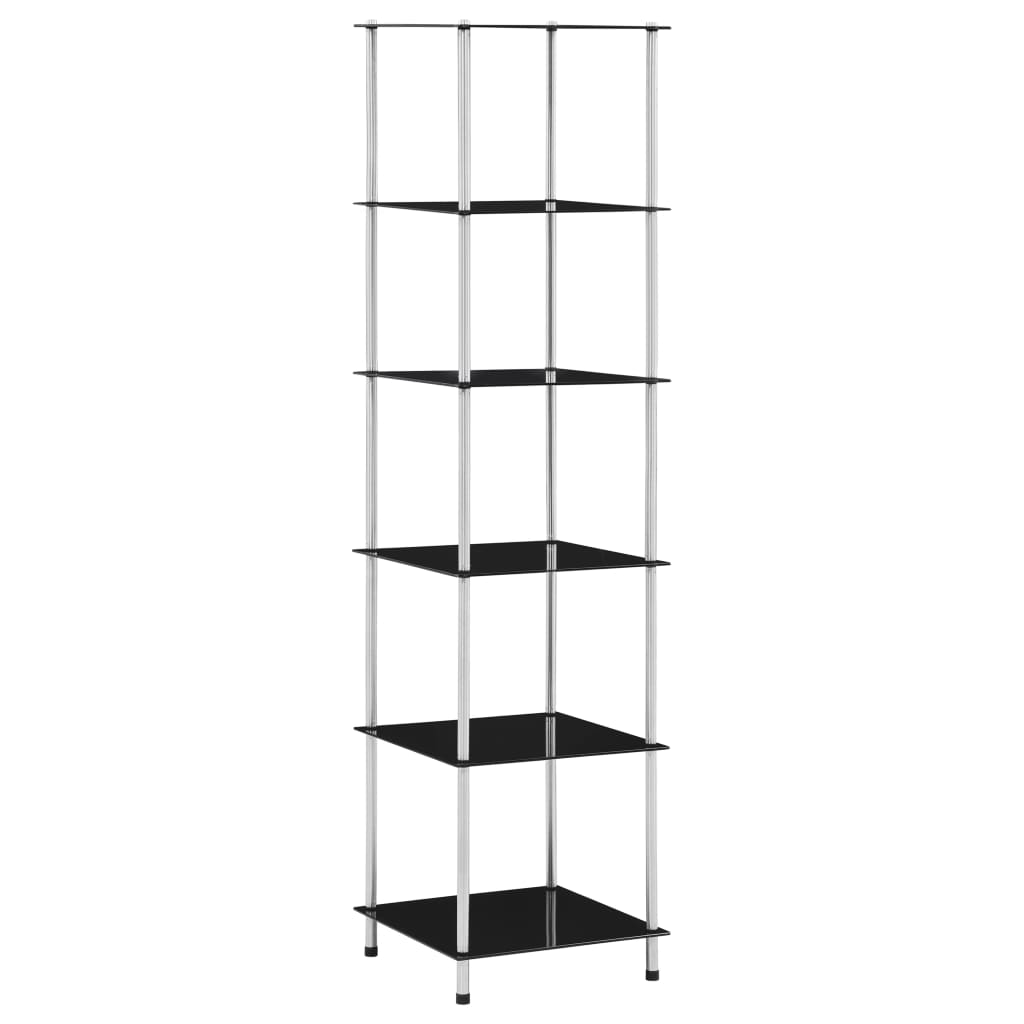 Kastje 6-Laags 40X40X60 Cm Gehard Glas 160 cm Zwart