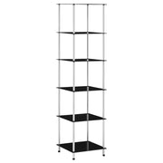 Kastje 6-laags 40x40x160 cm gehard glas zwart
