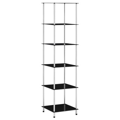 Kastje 6-Laags 40X40X60 Cm Gehard Glas 160 cm Zwart