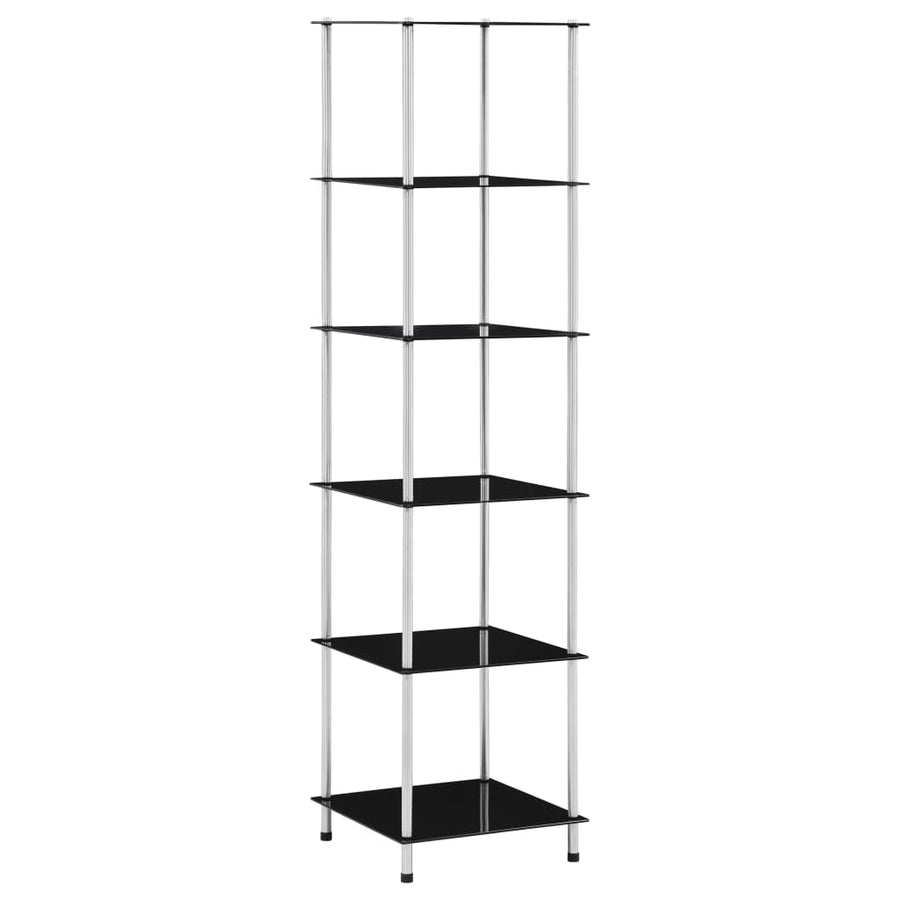 Kastje 6-Laags 40X40X60 Cm Gehard Glas 160 cm Zwart