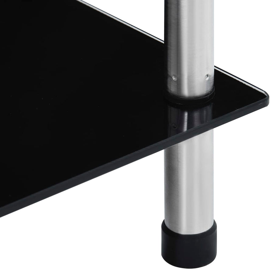 Kastje 6-Laags 40X40X60 Cm Gehard Glas 160 cm Zwart