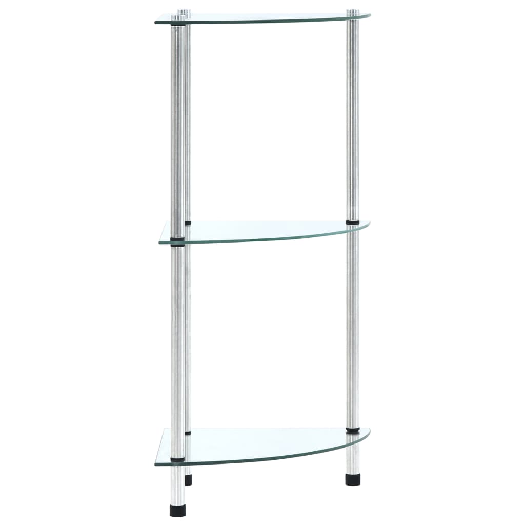 Kastje 3-laags 30x30x67 cm gehard glas transparant Doorzichtig 3-laags