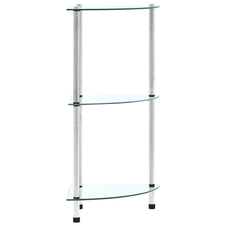 Kastje 3-laags 30x30x67 cm gehard glas transparant Doorzichtig 3-laags