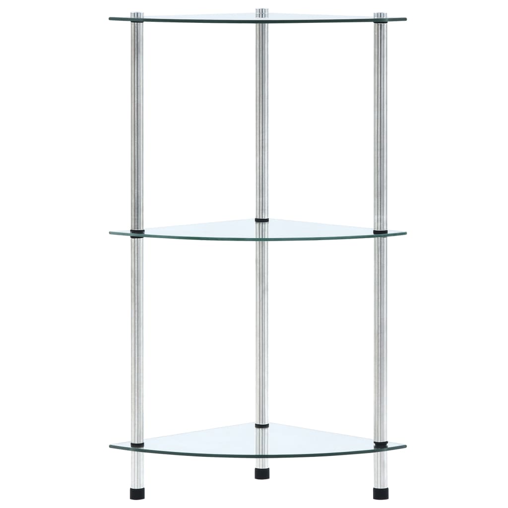 Kastje 3-laags 30x30x67 cm gehard glas transparant Doorzichtig 3-laags