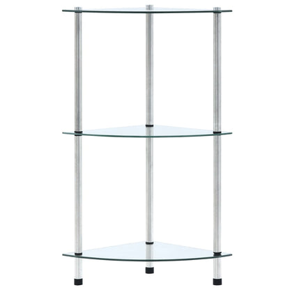 Kastje 3-laags 30x30x67 cm gehard glas transparant Doorzichtig 3-laags