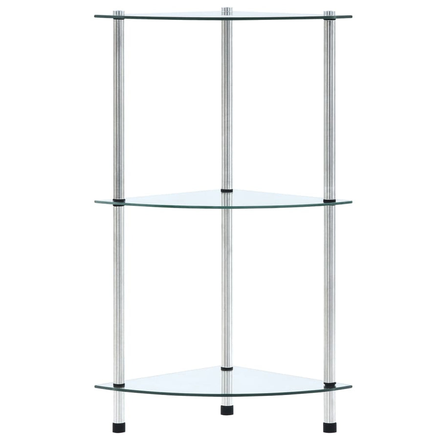 Kastje 3-laags 30x30x67 cm gehard glas transparant Doorzichtig 3-laags