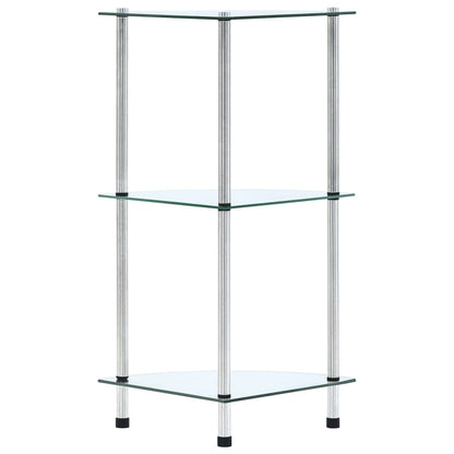 Kastje 3-laags 30x30x67 cm gehard glas transparant Doorzichtig 3-laags
