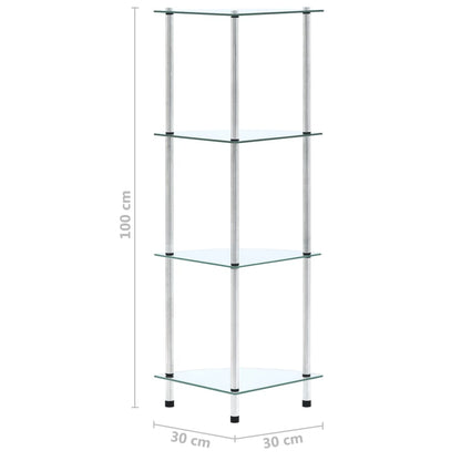 Kastje 30X30X00 Cm Gehard Glas Transparant Doorzichtig 4-laags