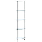 Vitrinekast 30x30x130 cm gehard glas transparant
