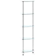 5-tier cabinet 30x30x130 cm tempered glass transparent