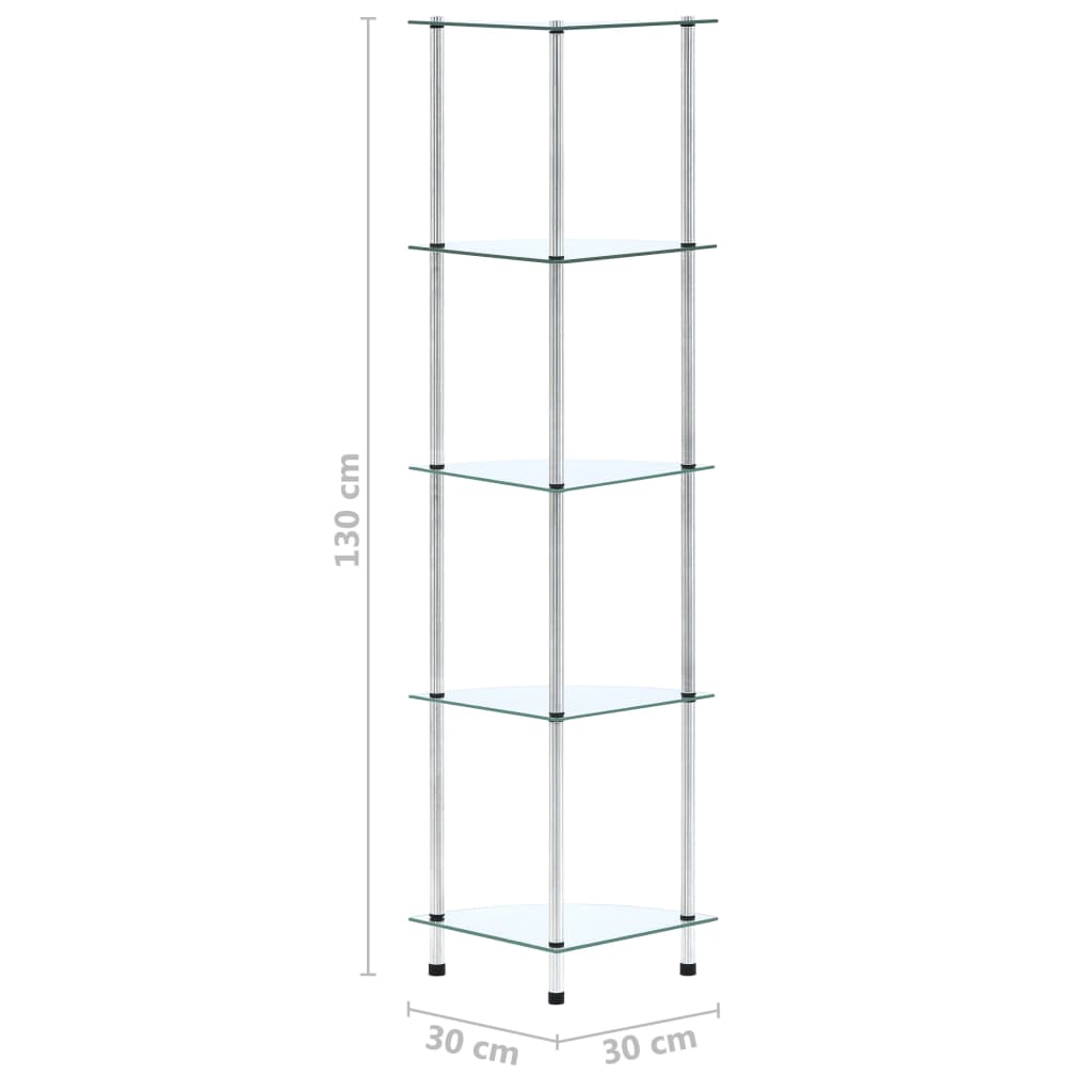 Kastje 30X30X30 Cm Gehard Glas Transparant Doorzichtig 5-laags