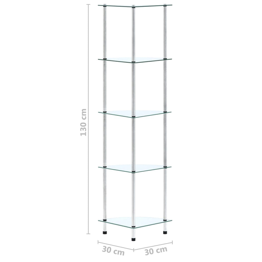 Kastje 30X30X30 Cm Gehard Glas Transparant Doorzichtig 5-laags