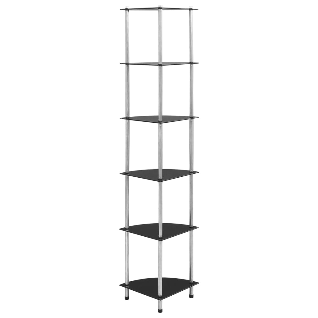 Kastje 30X30X60 Cm Gehard Glas Zwart 6-laags