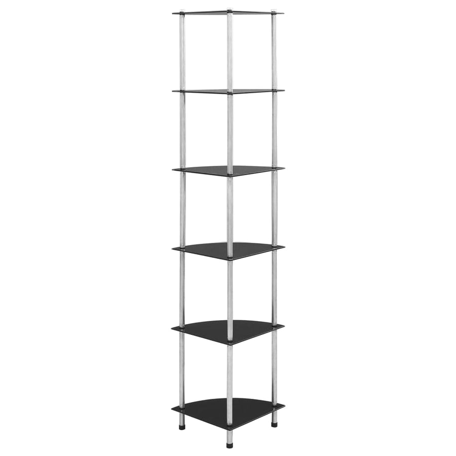 Kastje 30X30X60 Cm Gehard Glas Zwart 6-laags