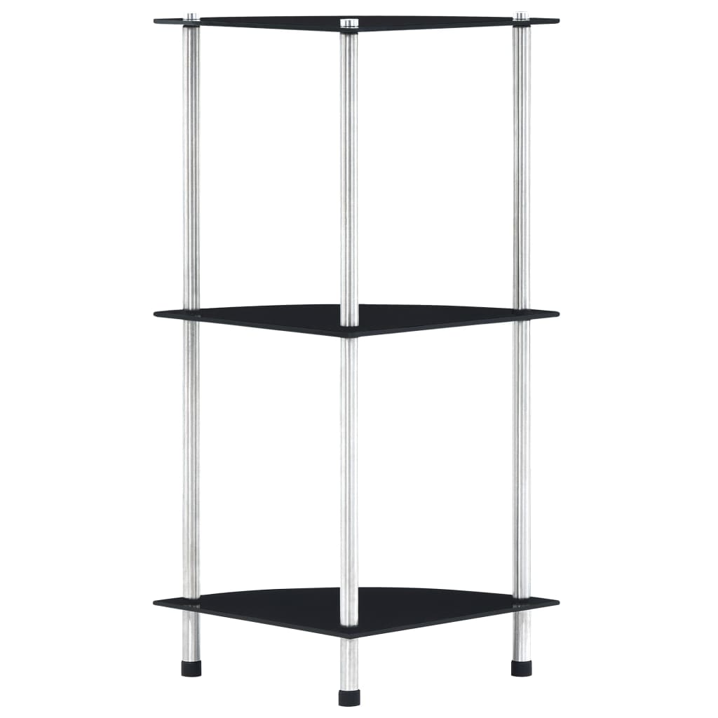 Kastje 30X30X67 Cm Gehard Glas Zwart 3-laags