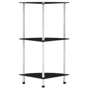 Glazen kastje 30x30x67 cm zwart 3-laags