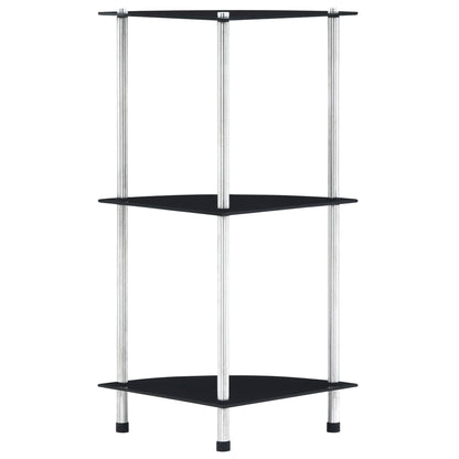 Kastje 30X30X67 Cm Gehard Glas Zwart 3-laags