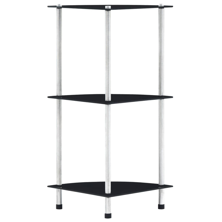 Kastje 30X30X67 Cm Gehard Glas Zwart 3-laags