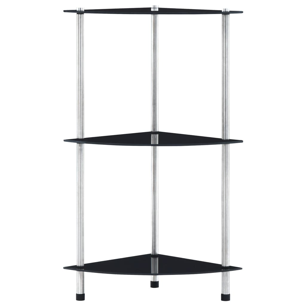 Kastje 30X30X67 Cm Gehard Glas Zwart 3-laags