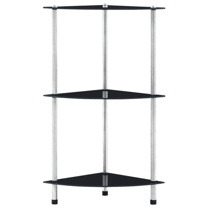 Kastje 30X30X67 Cm Gehard Glas Zwart 3-laags