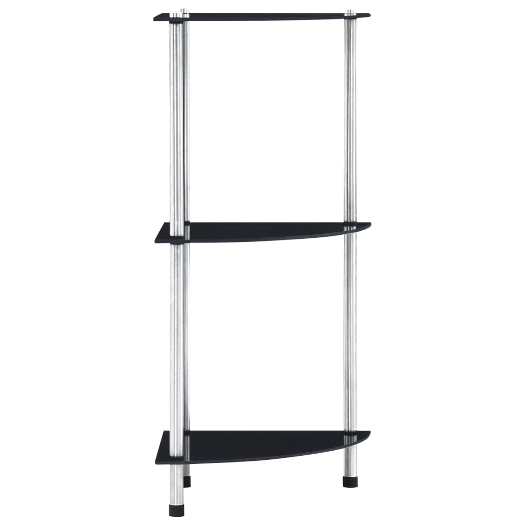 Kastje 30X30X67 Cm Gehard Glas Zwart 3-laags