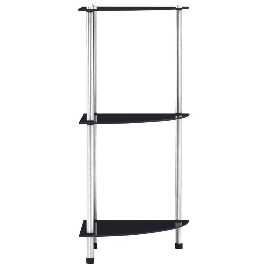 Kastje 30X30X67 Cm Gehard Glas Zwart 3-laags