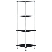 Boekenkast 30x30x100 cm glas zwart