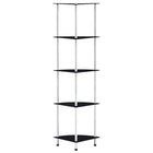Boekenkast 5-laags 30x30x130 cm glas zwart
