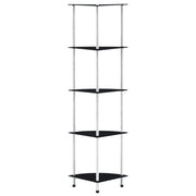 Boekenkast 5-laags 30x30x130 cm glas zwart