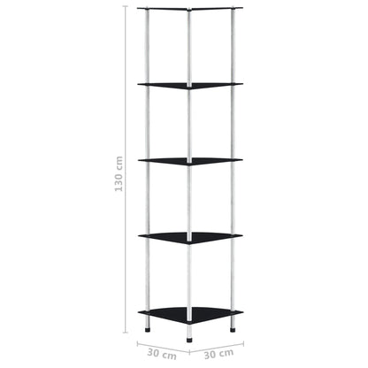 Kastje 30X30X30 Cm Gehard Glas Zwart 5-laags