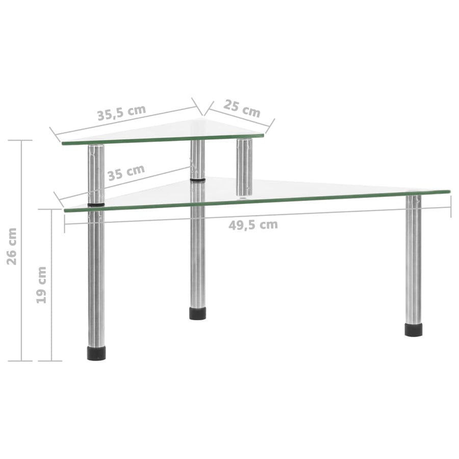 Keukenschap 49,5X35X19 Cm Gehard Glas Transparent Doorzichtig