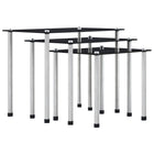 3-Piece Tempered Glass Nesting Table Set Black