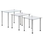 3-piece Toughened Glass Transparent Coffee Table Set