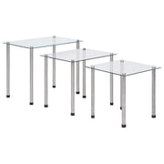Tafeltjesset 3-delig gehard glas transparant