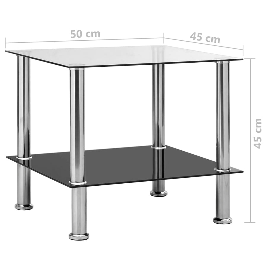 Bijzettafel 45X50X45 Cm Gehard Glas Transparant Doorzichtig