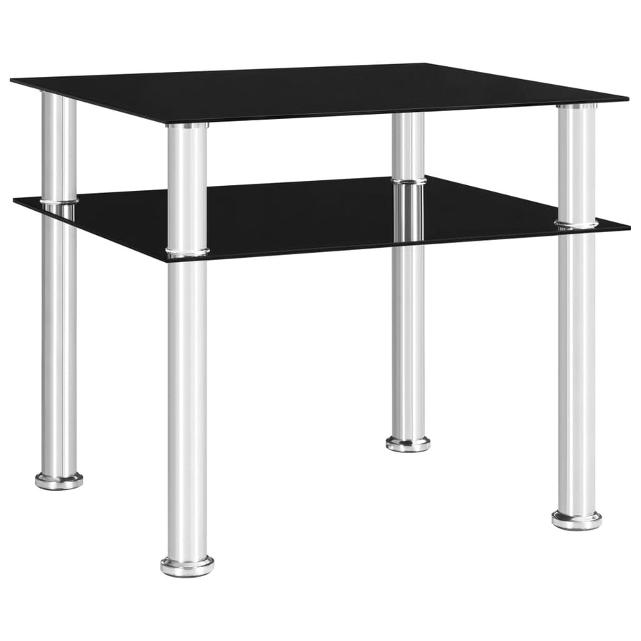 Bijzettafel 45X50X45 Cm Gehard Glas Zwart
