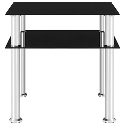 Bijzettafel 45X50X45 Cm Gehard Glas Zwart