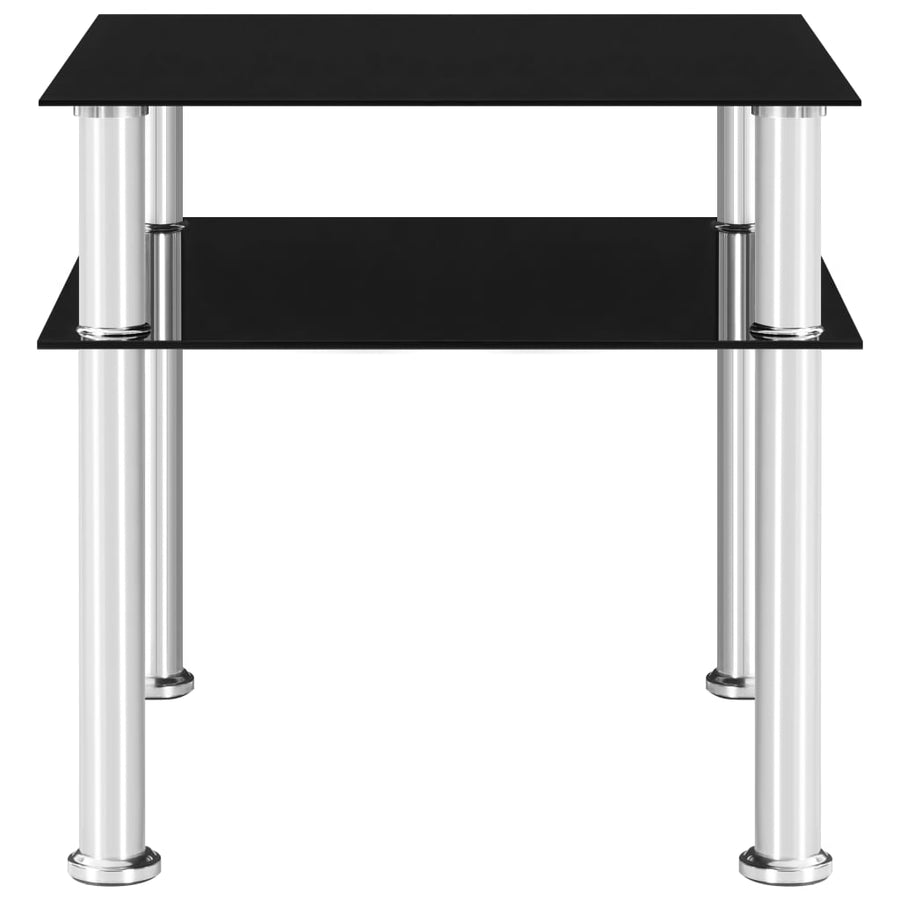 Bijzettafel 45X50X45 Cm Gehard Glas Zwart