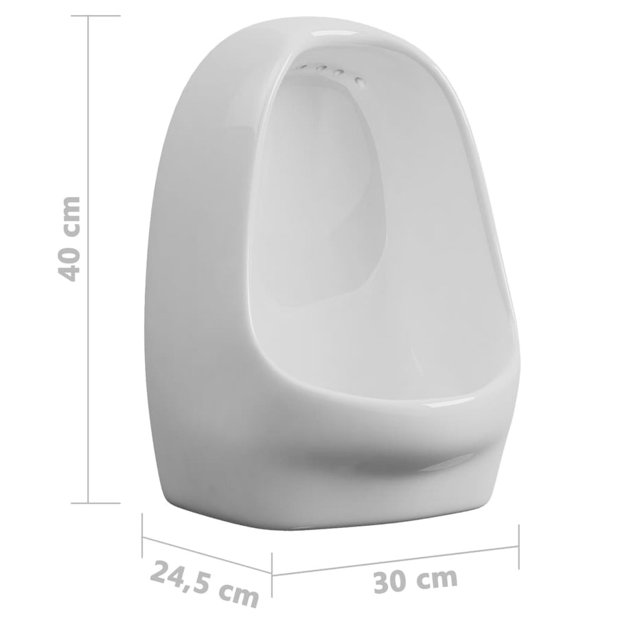 Wandurinoir Met Spoelklep Keramiek Wit