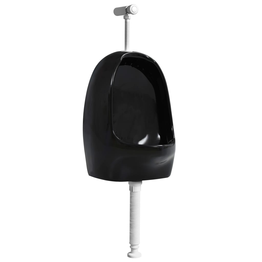 Wandurinoir met spoelklep keramiek zwart Zwart Klassiek