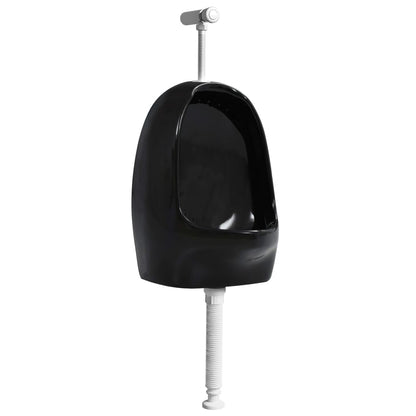 Wandurinoir met spoelklep keramiek zwart Zwart Klassiek