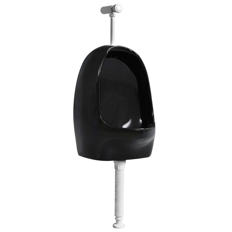 Wandurinoir met spoelklep keramiek zwart Zwart Klassiek