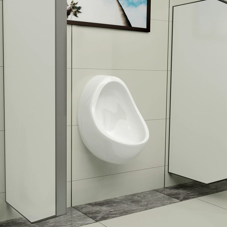 Wandurinoir met spoelklep keramiek wit Wit